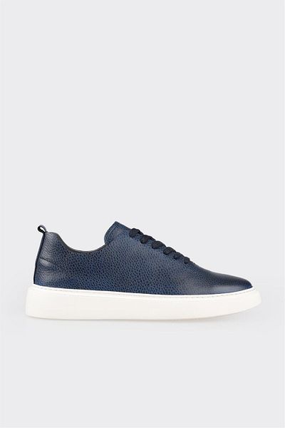 Elle Shoes Blue Leather Men's Sports Shoes