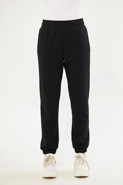 Chandraswear Black Women's Rubber Leg Jogger Hooded Sweatpants - Karmena