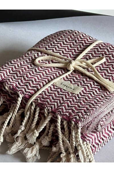 Lissome %100 Pamuk El Dokuması 90 X 180 Cm Peştemal | Plaj Havlusu | Pembe