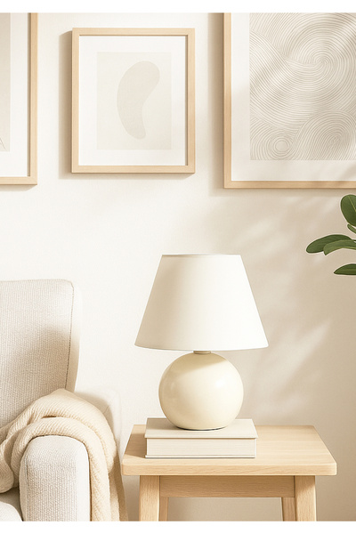 HOMİNG Homing Carpi Globe Metal Cream Fabric Lampshade 241791