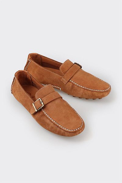 Elle Shoes Tan Leather Men's Casual Shoes