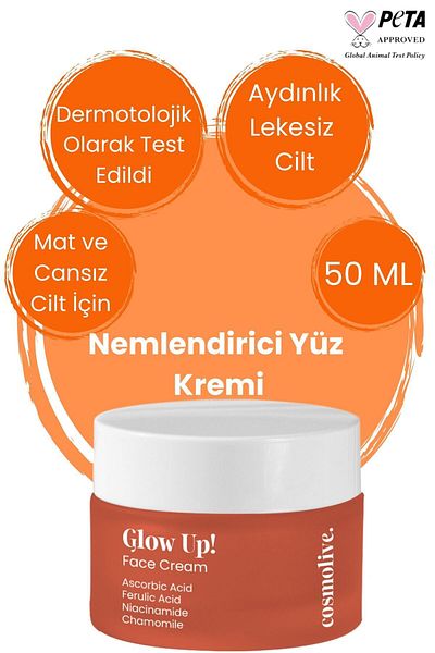 Cosmolive Brightening Face Cream with Ascorbic Acid and Ferulic Acid - Niacinamide Moisturizing