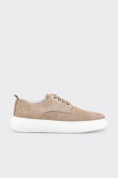 Elle Shoes Beige Leather Men's Casual Shoes