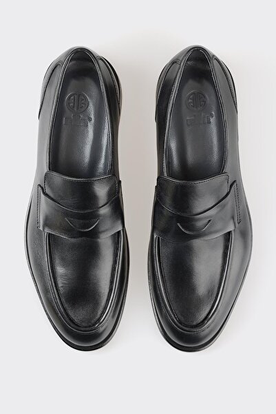 Elle Shoes Черни кожени мъжки мокасини 0