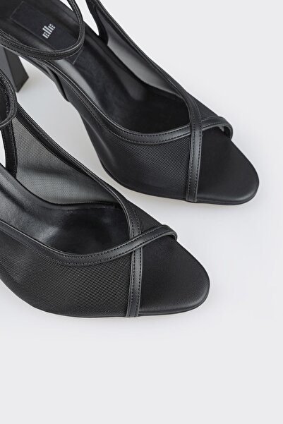 Elle Shoes Siyah Kadın Topuklu Sandalet