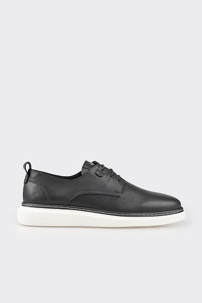 Elle Shoes Black Leather Men's Casual Shoes