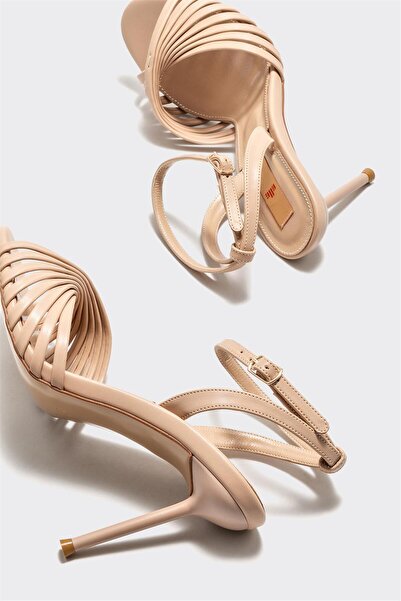 Elle Shoes Bej Kadın Topuklu Sandalet