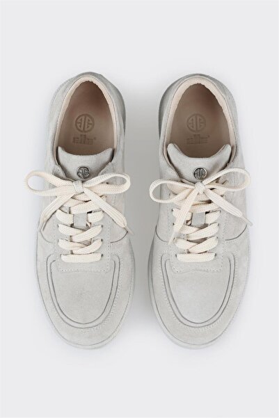 Elle Shoes Bej Deri Kadın Spor Ayakkabı