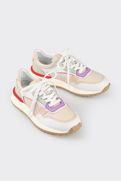 Elle Shoes Λευκά Δερμάτινα Γυναικεία Αθλητικά Παπούτσια