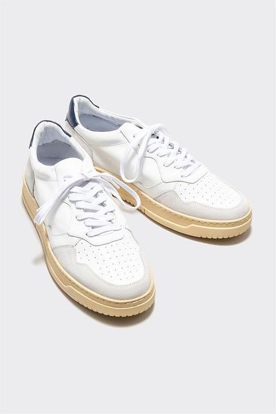 Elle Shoes White Leather Men's Sports Shoes