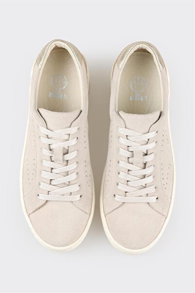 Elle Shoes Bej Deri Kadın Spor Ayakkabı