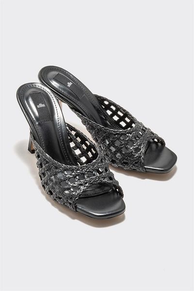 Elle Shoes Black Women's Heeled Slippers