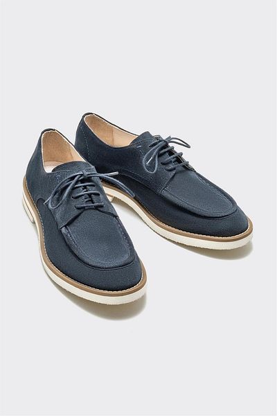 Elle Shoes Navy Blue Leather Men's Casual Shoes