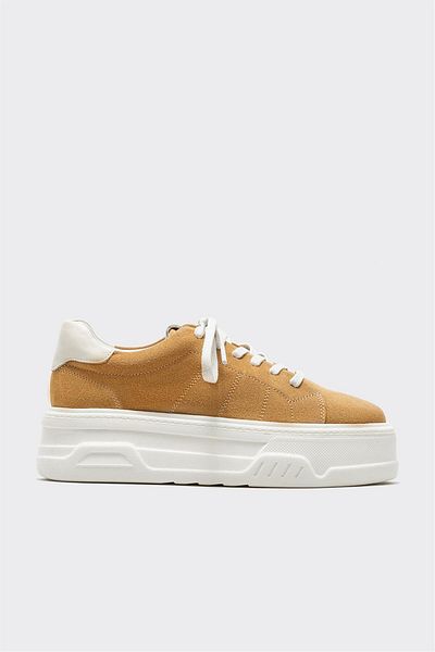 Elle Shoes Camel Leather Women's Sports Shoes
