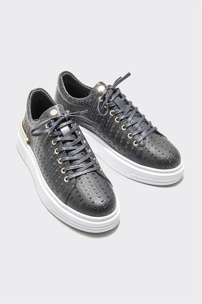 Elle Shoes Black Leather Men's Sports Shoes