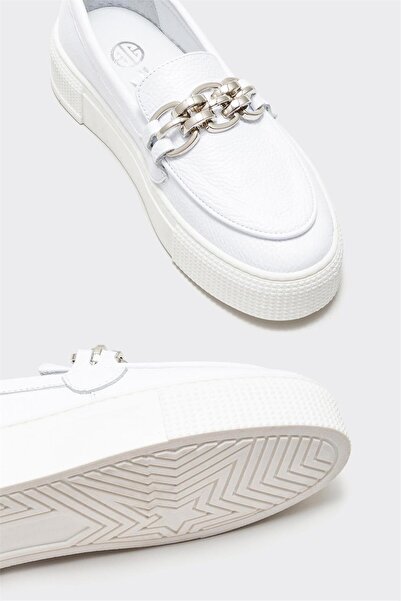 Elle Shoes White Leather Women's Casual Shoes