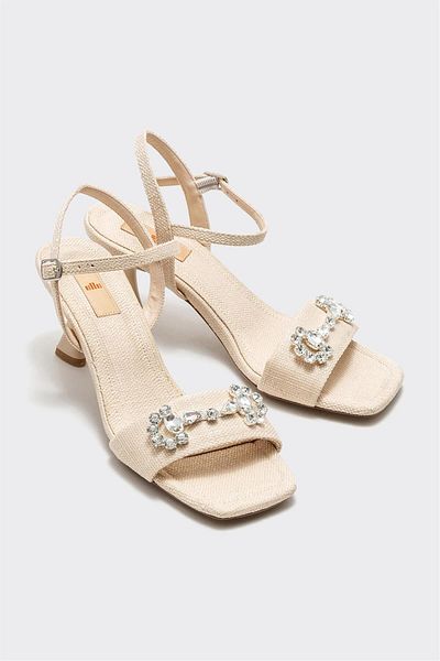 Elle Shoes Beige Women's Heeled Sandals