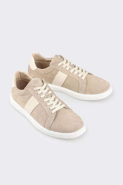 Elle Shoes Beige Leather Men's Sports Shoes