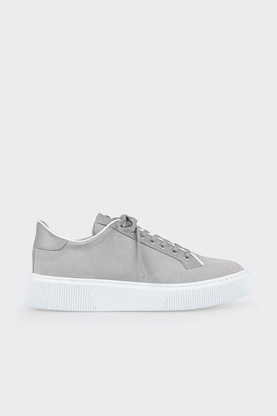 Elle Shoes Gray Leather Men's Sports Shoes