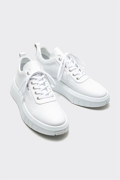 Elle Shoes أحذية رياضية جلدية بيضاء للرجال