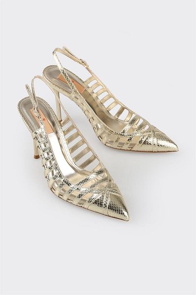 Elle Shoes Gold Women's Heeled Shoes