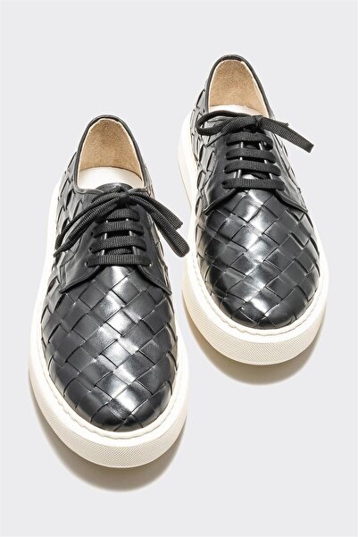 Elle Shoes Μαύρα δερμάτινα ανδρικά παπούτσια casual