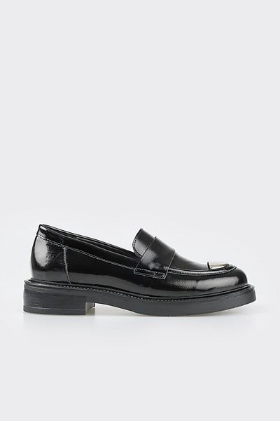 Elle Shoes Черни кожени дамски мокасини