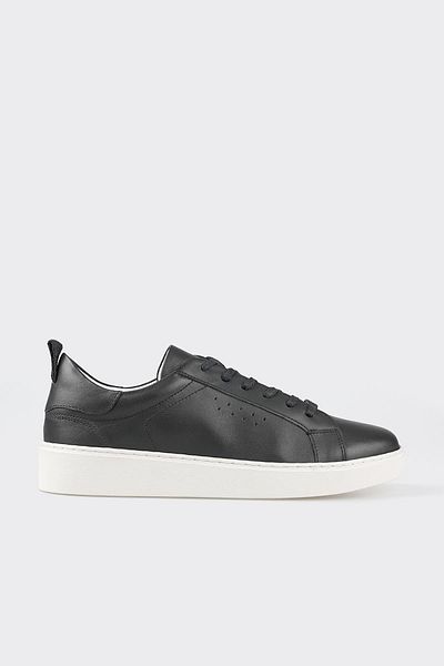 Elle Shoes Black Leather Men's Sports Shoes