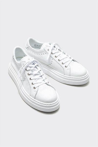 Elle Shoes أحذية رياضية جلدية بيضاء للرجال