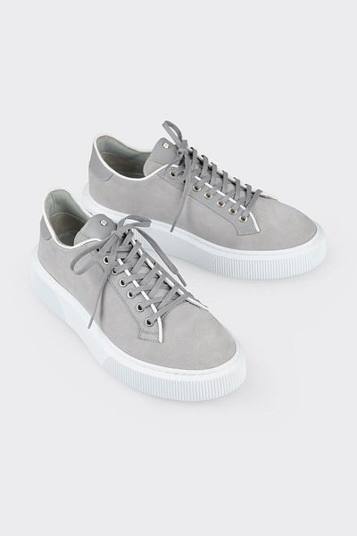 Elle Shoes Gray Leather Men's Sports Shoes