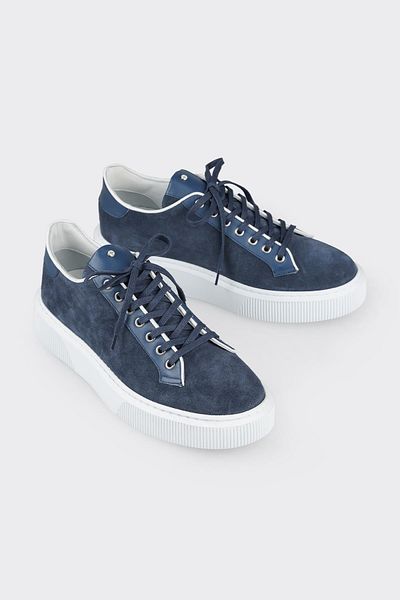 Elle Shoes Blue Leather Men's Sports Shoes
