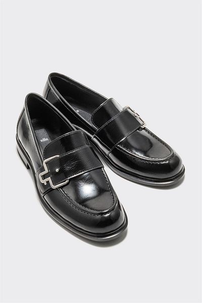 Elle Shoes Black Leather Women's Loafer