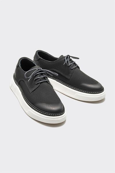 Elle Shoes Black Leather Men's Casual Shoes