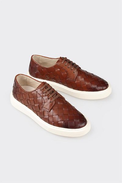 Elle Shoes Tan Leather Men's Casual Shoes