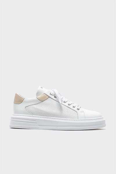 Elle Shoes أحذية رياضية جلدية بيضاء للرجال