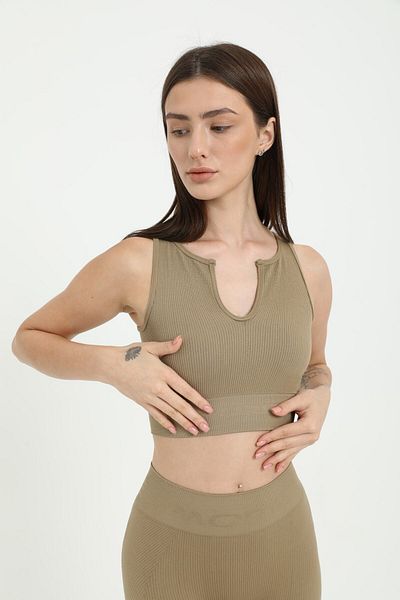 FOREVER MORE Γυναικείο λουράκι με ραβδωτό Crop Top Bustier Written
