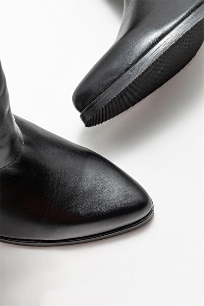 Elle Shoes Μαύρες δερμάτινες μπότες Western