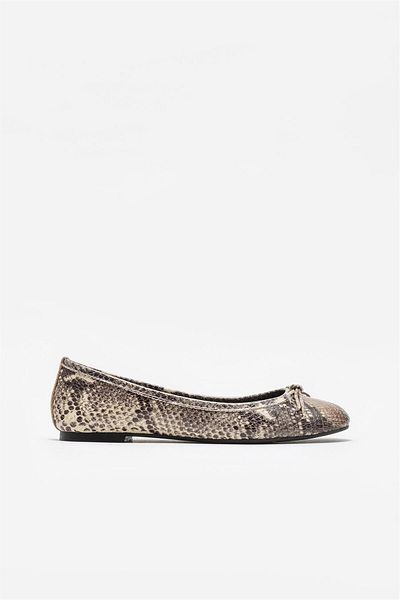 Elle Shoes Women's Brown Leather Ballerinas