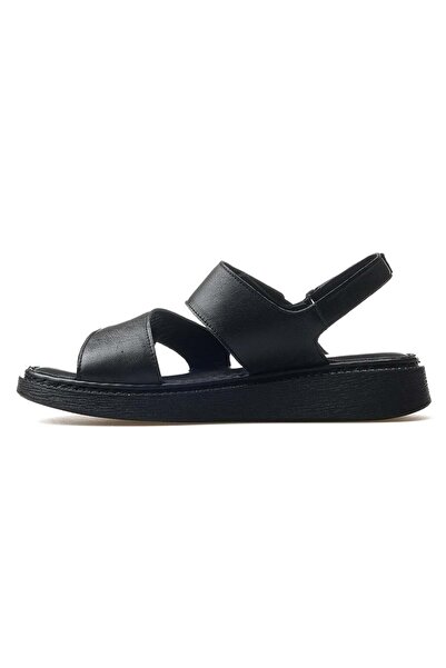 Venüs Axiz Genuine Leather Comfort Orthopedic Women's Sandals Black