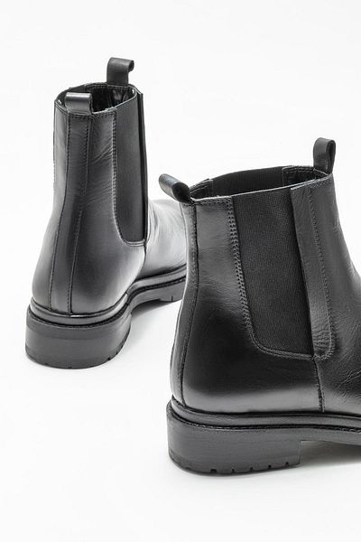Elle Shoes Μαύρα Δερμάτινα Γυναικεία Casual Μποτάκια