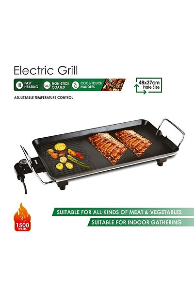 Generic Electric Grill For Bbq & Roast – Non-stick, Fast Heating, Adjustable Temp, Cool-touch Handles