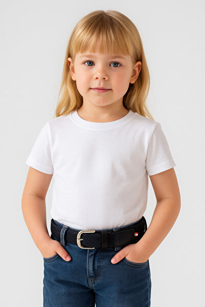 babbelt Curea neagră pentru copii din tricot elastic