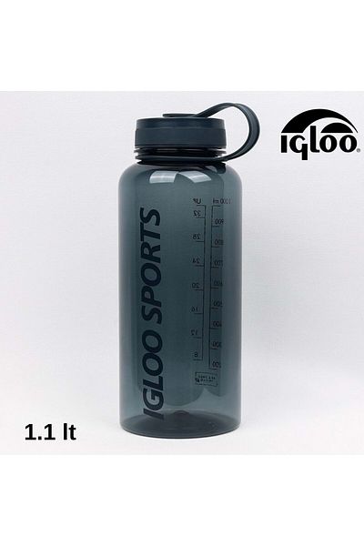 IGLOO Bpa-Free Sports Tritan 1.1 Liter Water Bottle Flask Black
