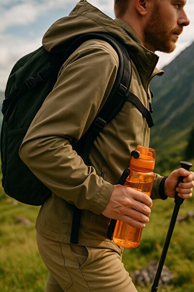 Open Home Concept 1 Liter - Leakproof Sippy Water Bottle Orange for School Workplace Gym