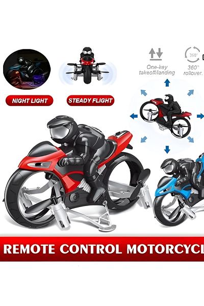 Generic Remote Control Motorcycle Toy – 2.4ghz Rc Stunt Bike With Lights, 360° Spin, Fly & Drift Mode