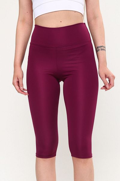 OPENDO Leggings Capri cu talie înaltă și buzunare prune