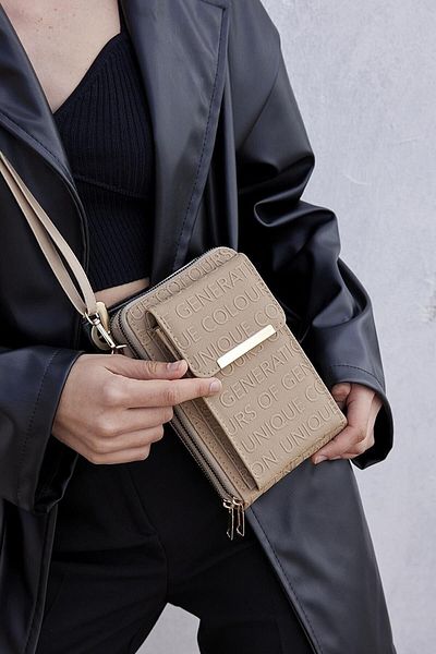 Wienna Women Wienna Mink Women's Cross Strap Wallet Bag with Phone Compartment Mopcpur01