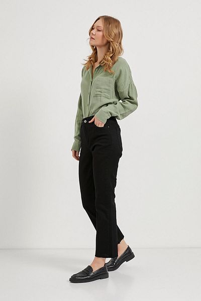 Arma Life Pantaloni de blugi negri pentru femei, cu picioare înguste, elastice
