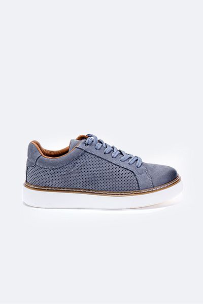 Vantaggio Ανδρικά αθλητικά παπούτσια Luzero Grey Nubuck 100% γνήσιο δέρμα διάτρητα