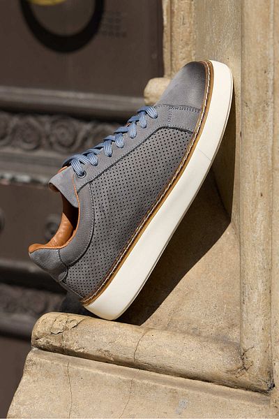 Vantaggio Ανδρικά αθλητικά παπούτσια Luzero Grey Nubuck 100% γνήσιο δέρμα διάτρητα
